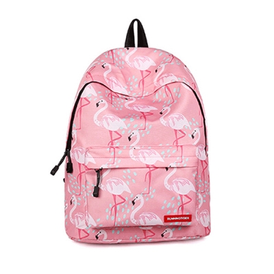 Flamingo nylon School Backpack