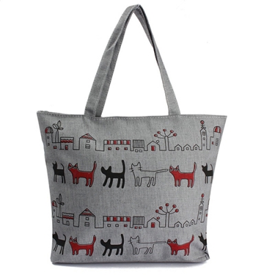 Large Beach Eco Printed Canvas Tote