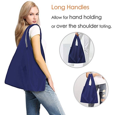 Long Handle Promotional Polyester Folded Bag