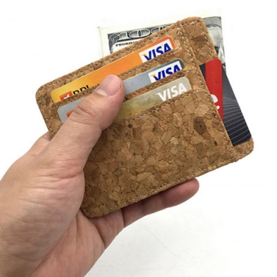Natürlicher Kork Slim Wallet Kartenhalter